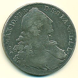 BAVORSKO,  1 tolar 1765,  Maxmilian Josef - 2