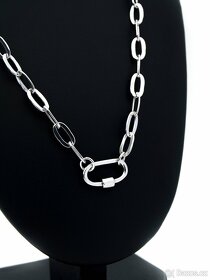 Moderní stříbrný náhrdelník - nový - dárkové balení - - 2