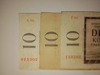 BANKOVKY 10 KČS, 1960, VZÁCNÉ SERIE, CHYBOTISK - 2