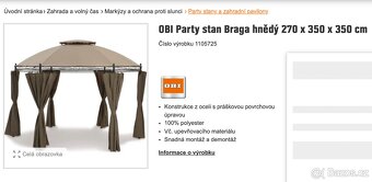 Altán Braga Obi - úplně nový - 2