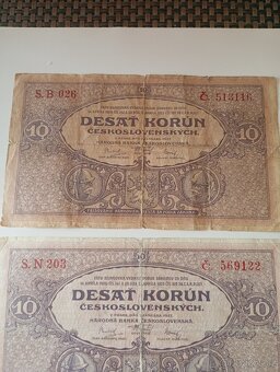 BANKOVKY 10 KČ 1927, SÉRIE B a N, VŠE NEPERFOROVANÉ - 2