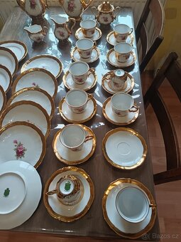 Porcelánový servis 24karátové zlato starožitnosti Bavorsko - 2