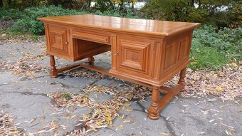 Celomasivní psací dubový stůl oboustranný - 2