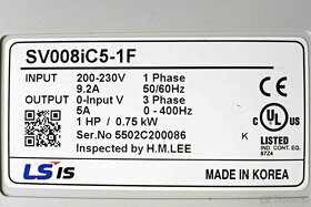 Frekvenční měnič 0,75 KW, SV008iC5-1F - 2