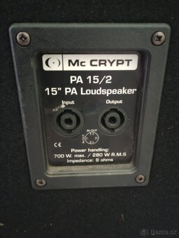 Reproduktory mc crypt 700w plně funkční. - 2