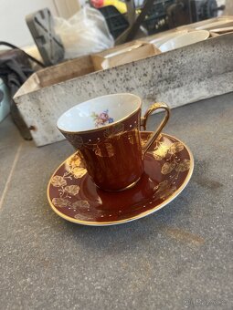 Starožitné porcelánové hrnky, kompletní sada - 2