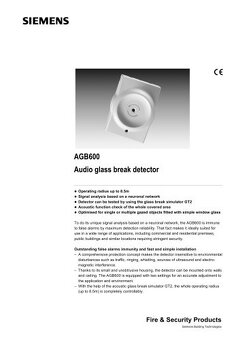 Siemens AGB600 Audio detektor tříštění skla - NOVÝ - 2