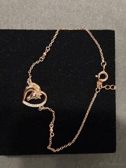 Stříbrný náramek v Rose gold barvě - 2