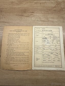 Technický průkaz velký - ČZ 175 typ 450 - 2