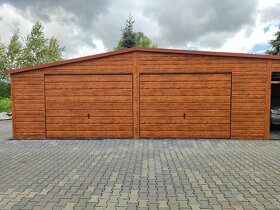 Plechová garáž 6x5, dvougaráž, dekor dřeva, Zahradní domek - 2