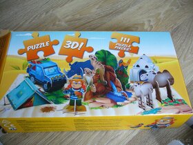 3D puzzle pro děti-111ks (poušť, skála, stan, auto, zvířata) - 2
