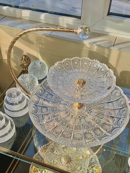 Bohemia Crystal broušená miska dvoupatrová - 2