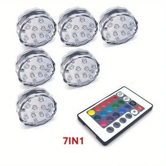 Vodotěsná RBG led světla 6 ks, univerzální využití. - 2
