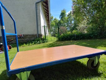 Ruční plošinový vozík, plošina 80x126 cm - 2