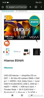 Prodám tv Smart 215cm Hisence v 4K - 2