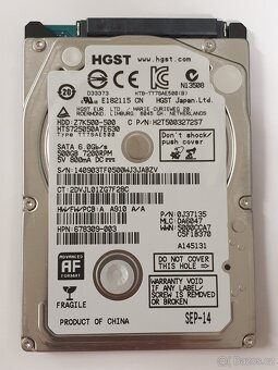 HDD disk HGST 500GB 2,5" SATA 7200ot/min.,7mm - 2