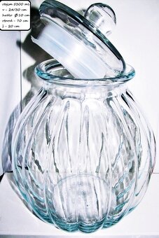 Velká skleněná nádoba dóza silně těsnící - 5, 3 l / nová - 2