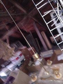 starožitný lustr mosaz+ocel - 2