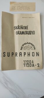 Starý retro návod na gramofon SUPRAPHON 1120-A - 2