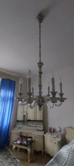 Starožitný malovaný skleněný lustr - 2