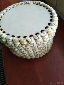 Háčkovaný košík, průměr15cm, vysoký 13cm - 2