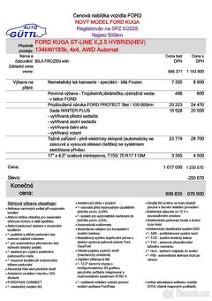FORD KUGA 4x4, 2,5DURATEC HYBRYD HEV,183k, AUTOMAT - 2