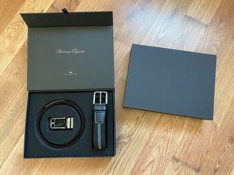 Nový dárkový set opasků BANDI - černý kožený, pružný černý - 2