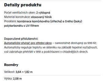 Nový nevybalený zahradní skleník CRAFTFIELD 3,6m - 2