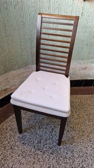 2x dřevěná židle s látkovým sedákem - 2