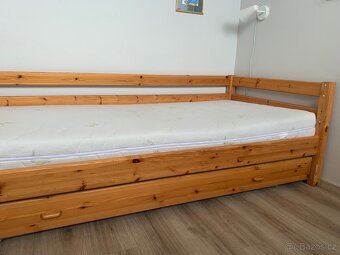 Postel Flexa 90x200 z borovice s matraci a výsuvnou postelí - 2