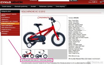 Dětské kolo Apache XC 12'' - 2