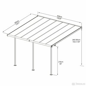 Sierra 4200 bílá 3 x 4,25 - hliníková pergola - 2