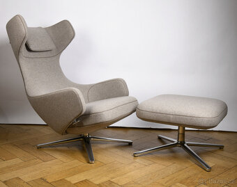 Křeslo Vitra Grand Repos & Ottoman Cozy 2 z leštěného hliník - 2