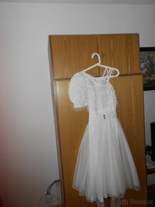 Plesové společenské bílé šaty vel.M-Ltyp LADY s tyl. sukní.. - 2