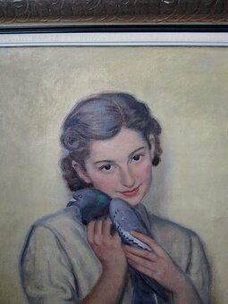 REZERVACE_FRANTIŠEK HOFMAN „EMILIE S HOLOUBKEM“ - ORIGINÁL - 2