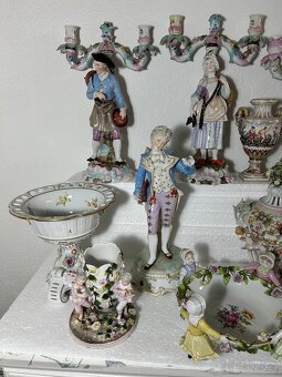Meissen Dresden porcelanovy svietnik misa a dalsie - 2