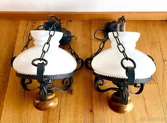 Staré krásné párové lampy ve stylu petrolejky - 2