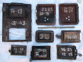 prodám různá stará kamnová dvířka, litinová kamínka bubínek, - 2