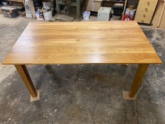 Masivní dubový jídelní stůl | 160×90×75 cm - 2