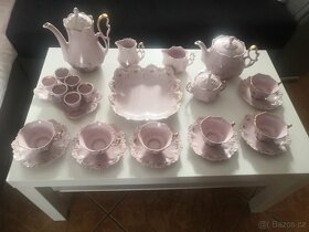 Růžový zlacený porcelán H&C - 2