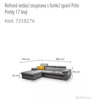 Rohová sedací souprava s funkcí spaní Polo - 2