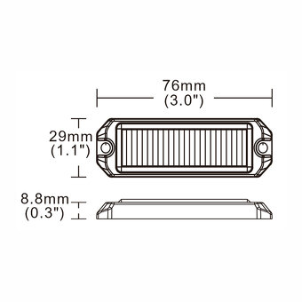 SLIM výstražné LED světlo vnější, modré, 12-24V, ECE R65 - 2