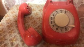 Retro telefonní vytáčecí přístroj- červený - 2