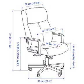 IKEA MILLBERGET Otočná židle, bílá - VELMI DOBRÝ STAV - 2
