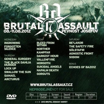 Nové DVD (papírová obálka) BRUTAL ASSAULT - vol. 17 (2012) - 2