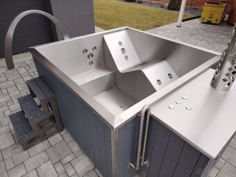 Luxusná nerezová koupací káď, koupací sud,jakuzzi, vířivka - 2