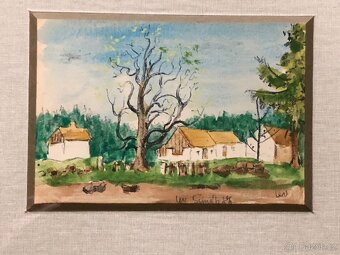 Prodám obraz- Lev Šimák, chalupa 1986 - 2