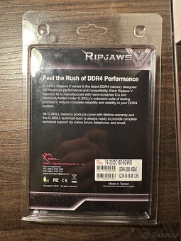 Prodám paměti RAM G.SKILL Ripjaws V 8GB (2×4GB) DDR4 3200MH - 2