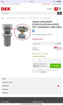 ALCA A392C Klik-klak umyvadlová výpusť - velká krytka 5/4" - 2