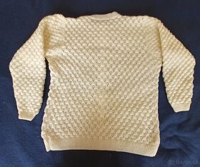 Nový ručně pletený dámský svetr - barva slonová kost - 2